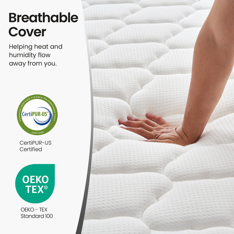 OnBeam 10" King Mattress, Medium Firm Memory Foam Mattress in a Box, Motion Isolation